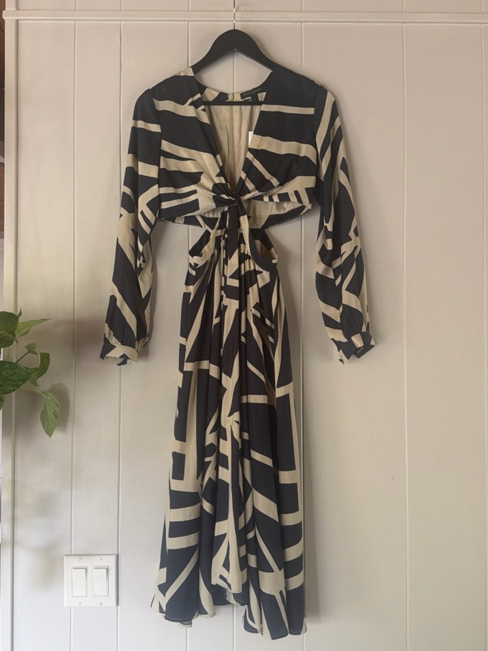 Navy blue and Cream Maxi Dress